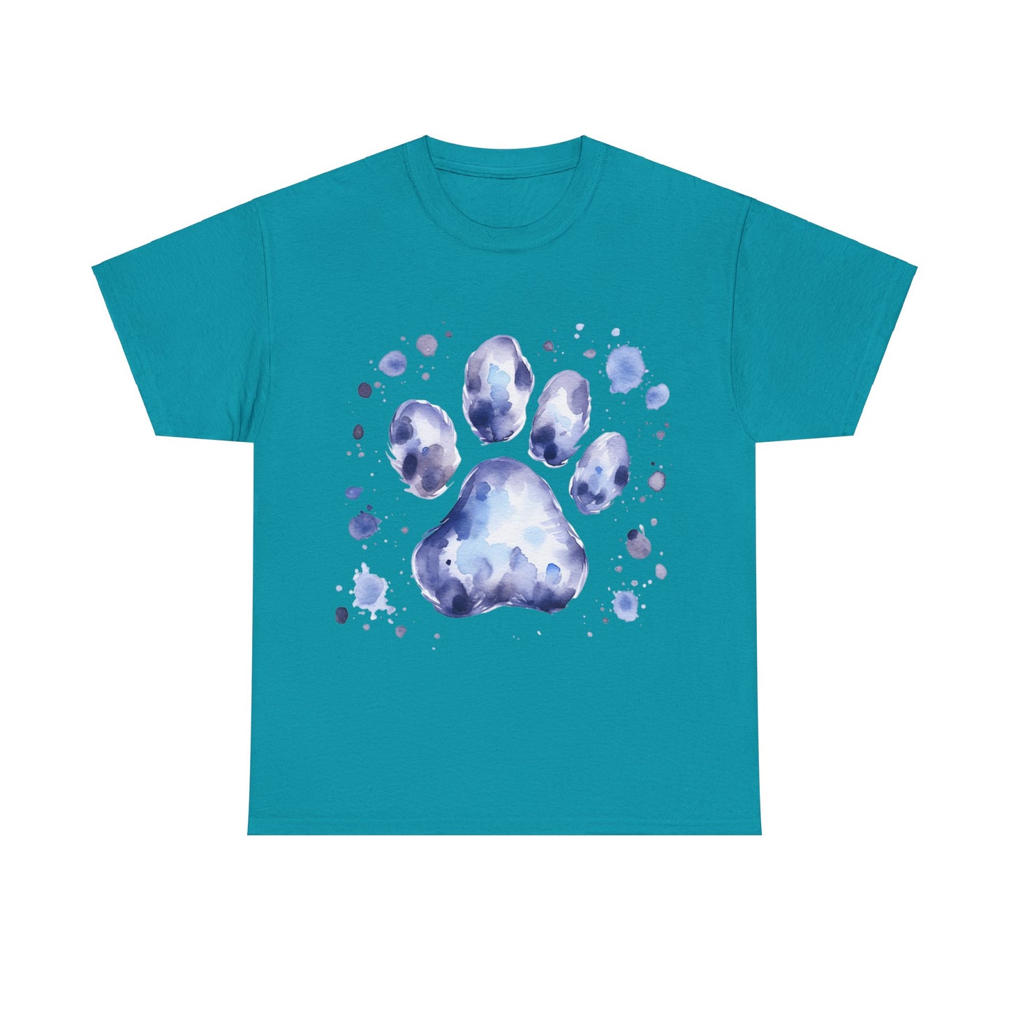 Pup Paw Abstract blue Watercolor ink design T-Shirt