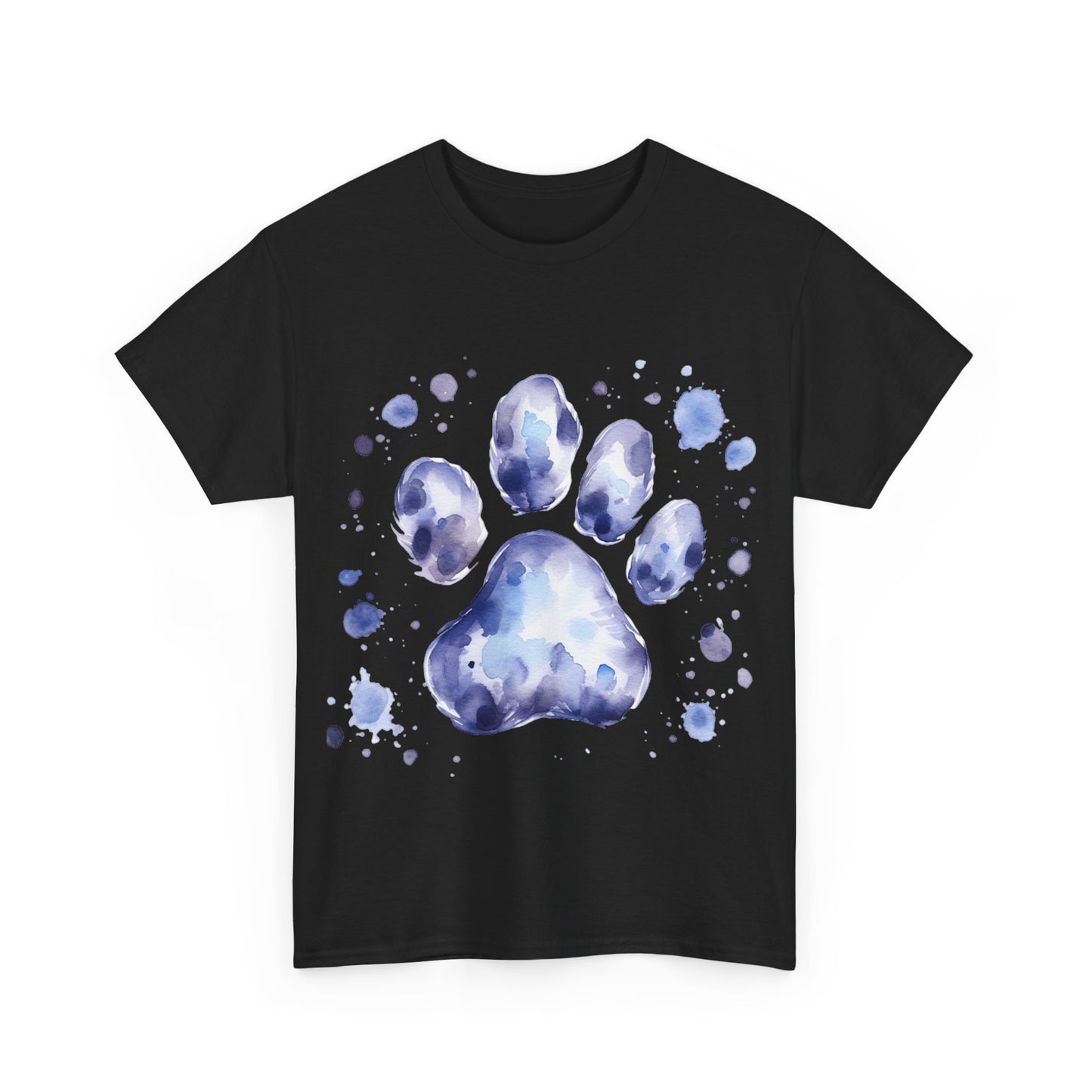 Pup Paw Abstract blue Watercolor ink design T-Shirt