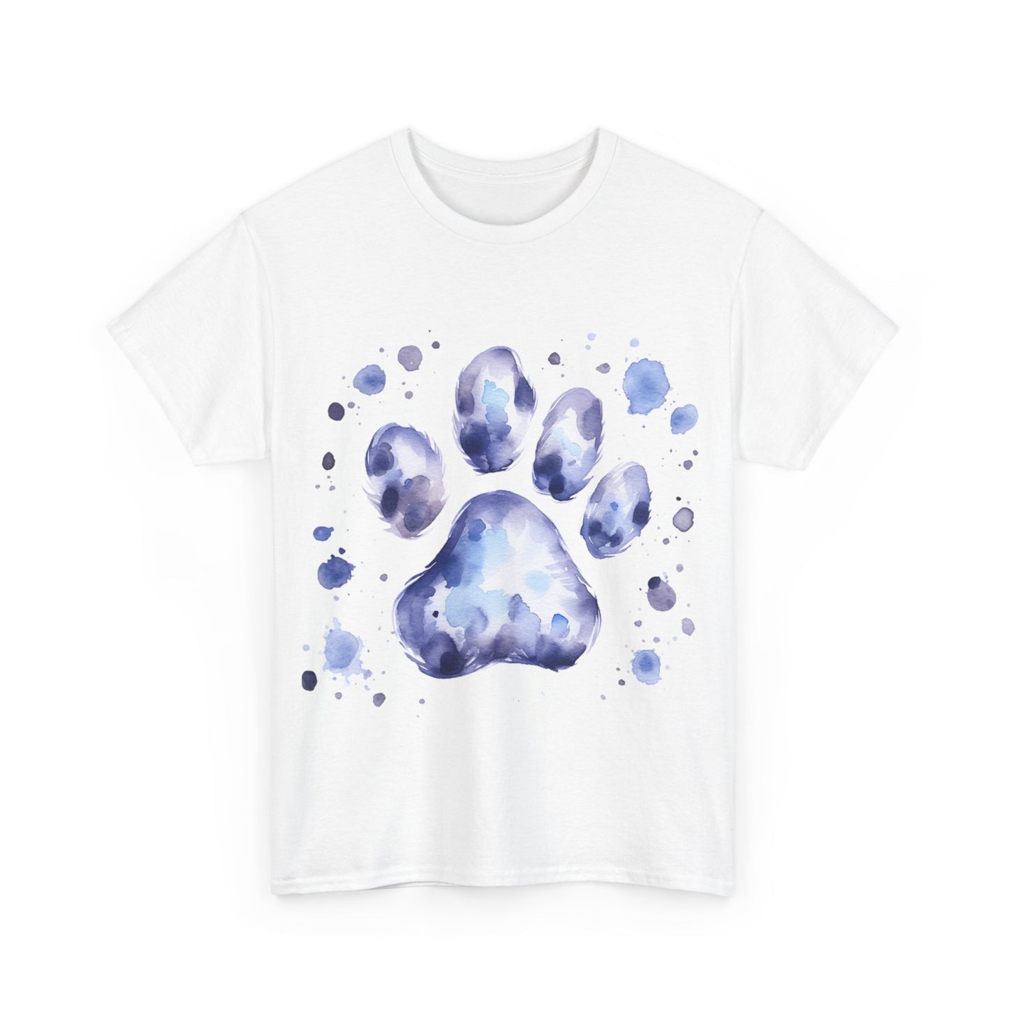 Pup Paw Abstract blue Watercolor ink design T-Shirt