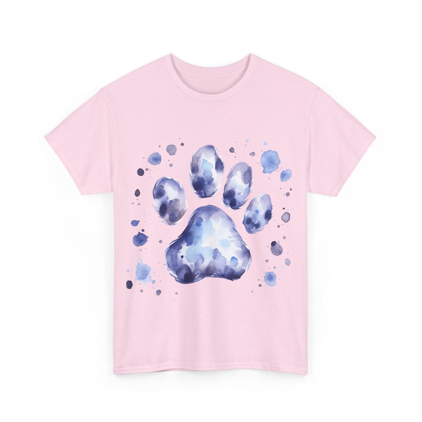 Pup Paw Abstract blue Watercolor ink design T-Shirt