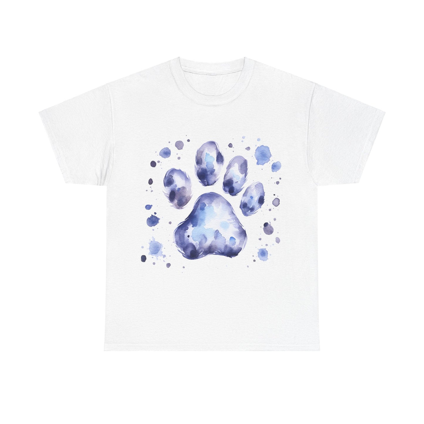 Pup Paw Abstract blue Watercolor ink design T-Shirt