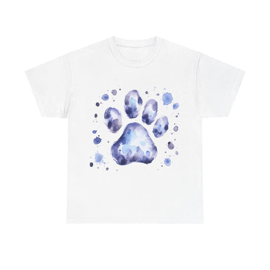 Pup Paw Abstract blue Watercolor ink design T-Shirt