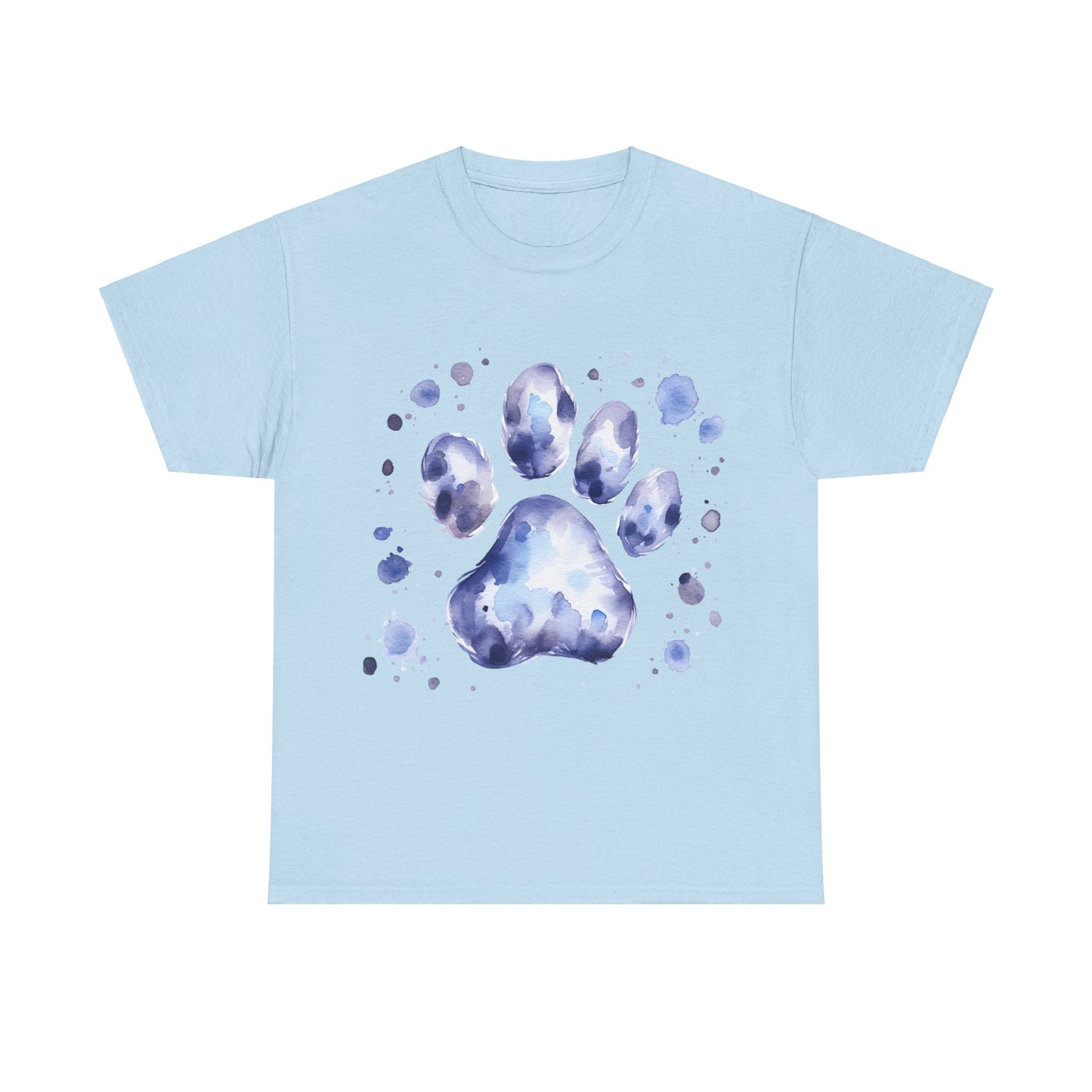 Pup Paw Abstract blue Watercolor ink design T-Shirt