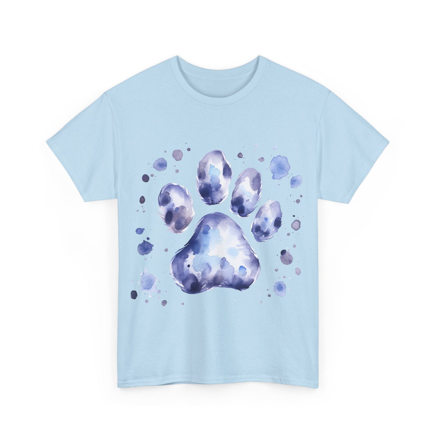 Pup Paw Abstract blue Watercolor ink design T-Shirt