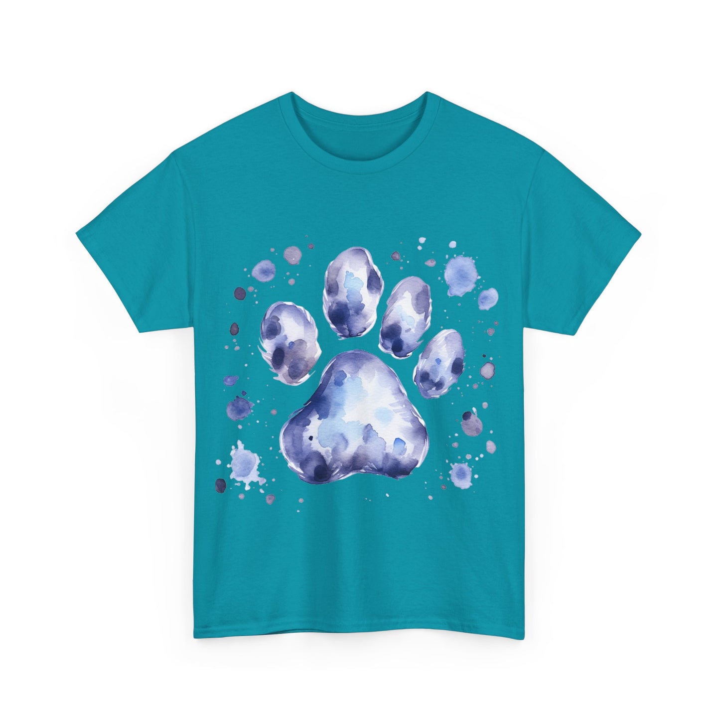 Pup Paw Abstract blue Watercolor ink design T-Shirt