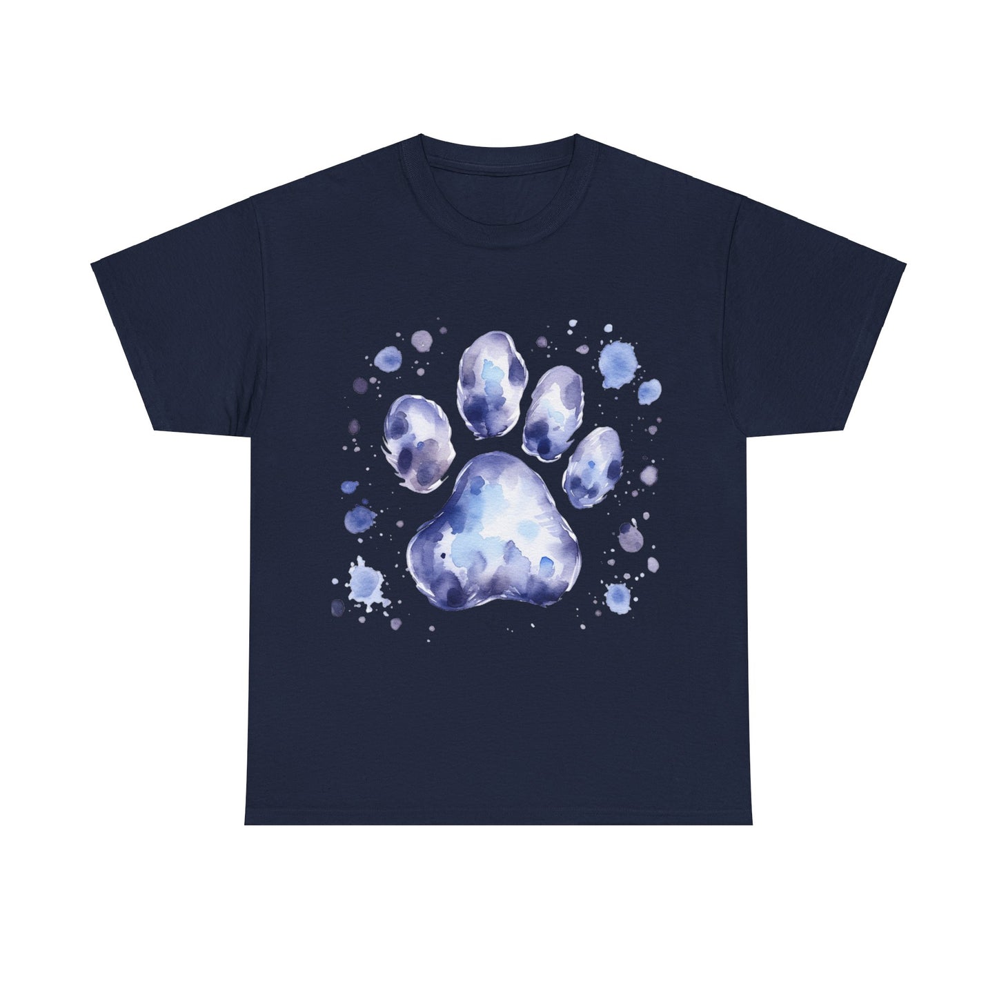 Pup Paw Abstract blue Watercolor ink design T-Shirt