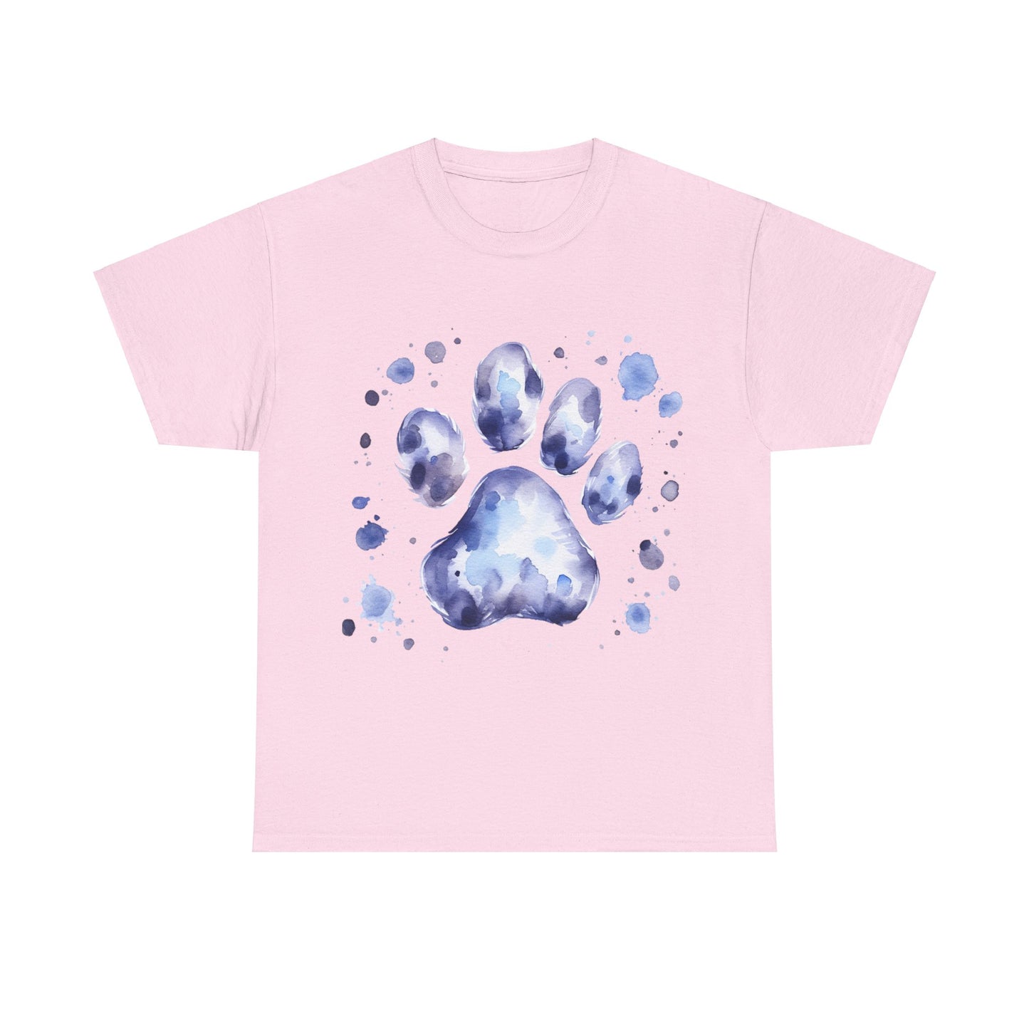 Pup Paw Abstract blue Watercolor ink design T-Shirt